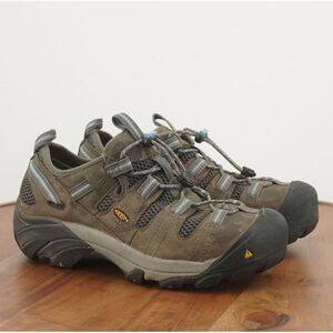 Keen Womens Atlanta Cool Work Shoes Steel Toe Brown Leather Mesh Slip On Size 8